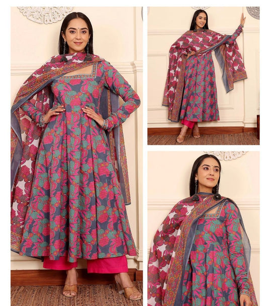Aabha- Floral Pink Set