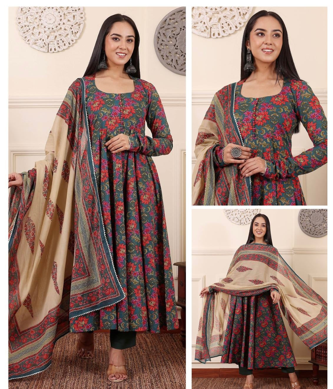 Avni- Floral Green Set