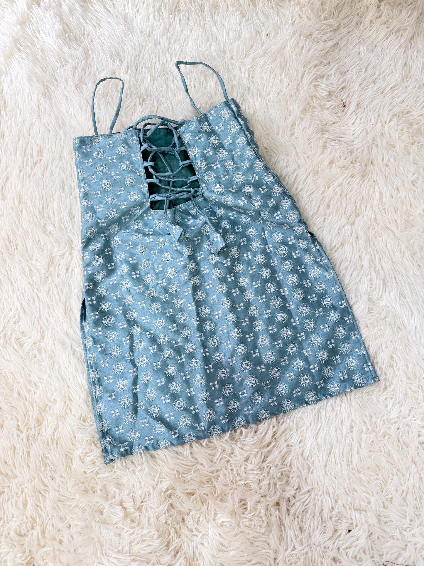 Baby Blue Corset Kurti